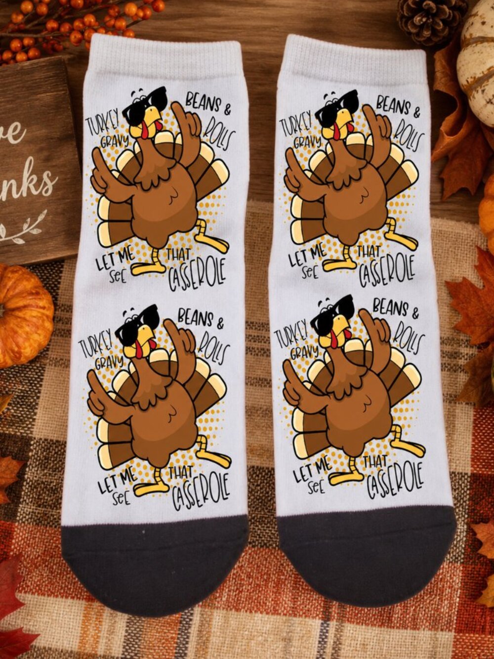 Thanksgiving Turkey Ankle Socks